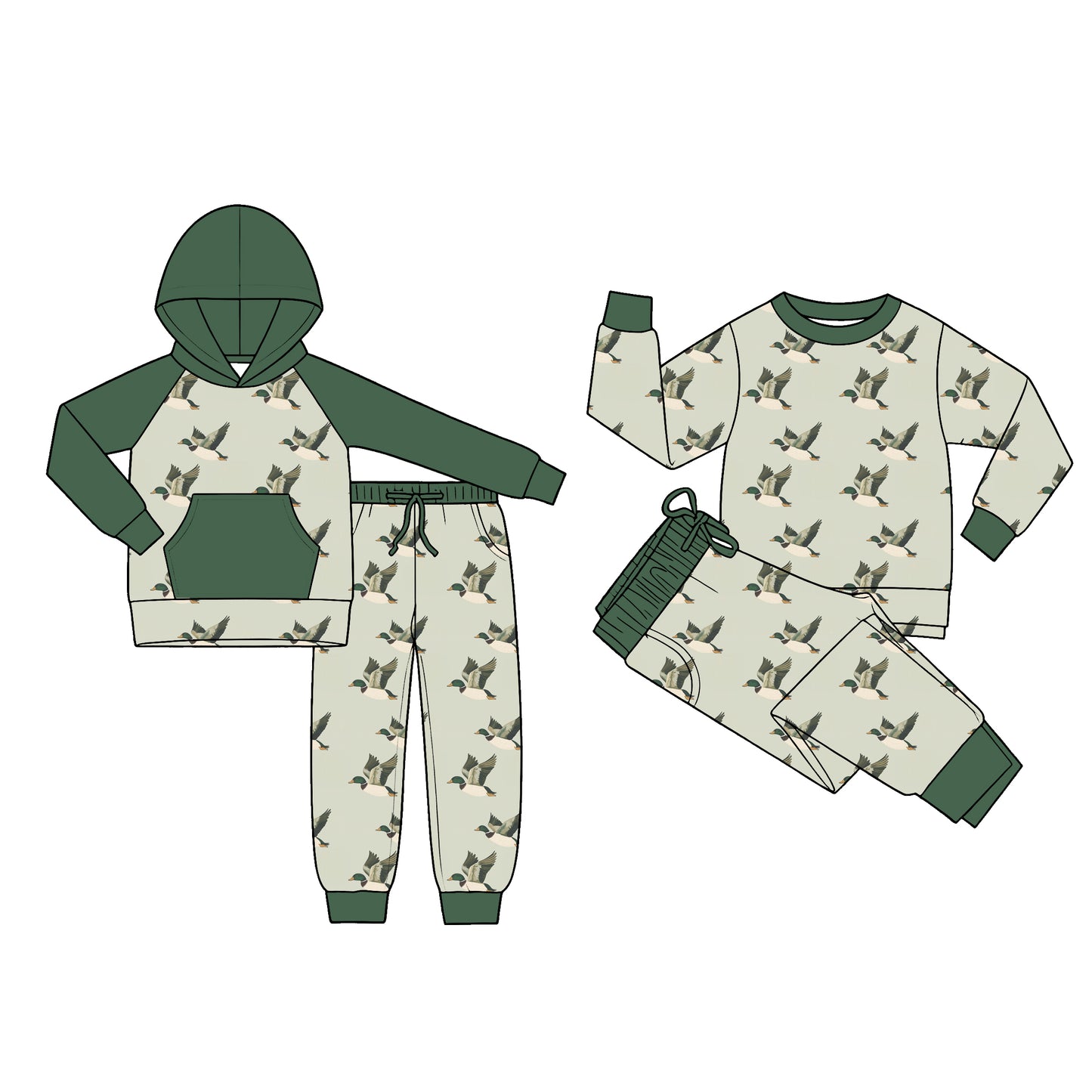 ( Moq 5 Each Style ) Sibling Baby Boys Kids Long Sleeves Shirts Pants Sets Ducks Clothes