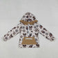 Sibling Boys Girls Kids Long Sleeves Flower Bows Football Zipper Romper Shirt Set RTS