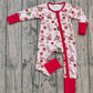 Baby Girl Long Sleeves Bows Boots Western Christmas Zipper Romper RTS