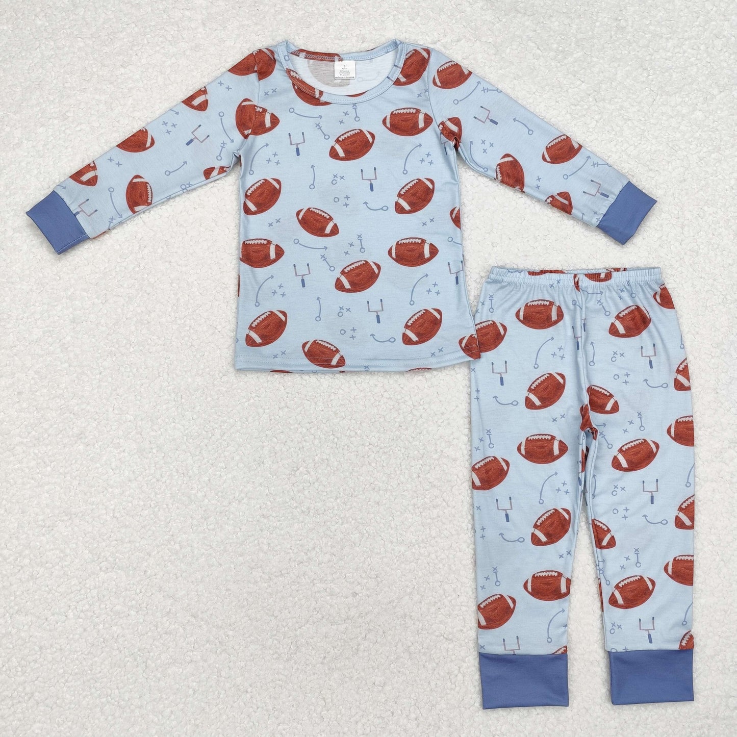 Baby Boy Long Sleeves Football Shirt Pants Pajamas Bamboo Set