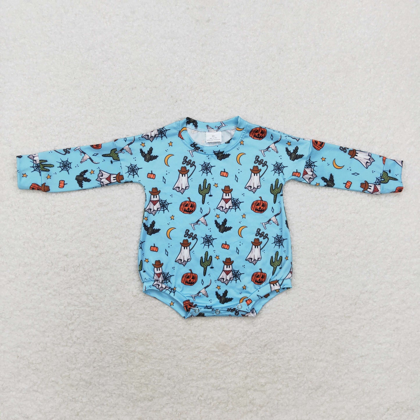 Baby Boy Halloween Western Cactus Ghost Pumpkin Romper