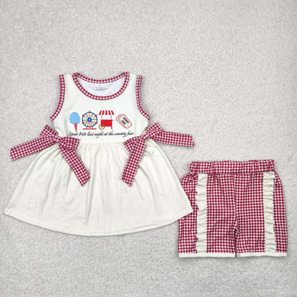 Baby Boy Girl Toddler Bows Fair Sibling Romper Set Clothes RTS