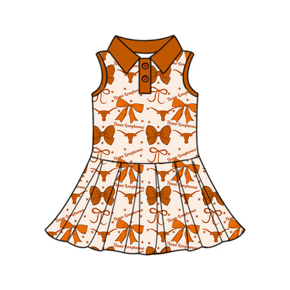 ( Moq 5 each style ) Baby Boy Girl Toddler Team Cow Bows Sibling Shirt Dress Set