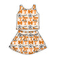 ( Moq 5 each style ) Baby Girl Toddler T Team Orange Bows Soccer‌ Sibling Shirt Dress Set