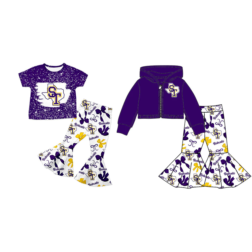 ( Moq 5 each style ) Baby Girl Team Sibling ST Bows Dress Set 7.23