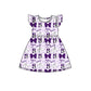 ( Moq 5 each style ) Baby Boy Girl Toddler Cats Team Purple Bows Sibling Shirt Dress Set