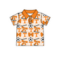 ( Moq 5 each style ) Baby Girl Toddler T Team Orange Bows Soccer‌ Sibling Shirt Dress Set