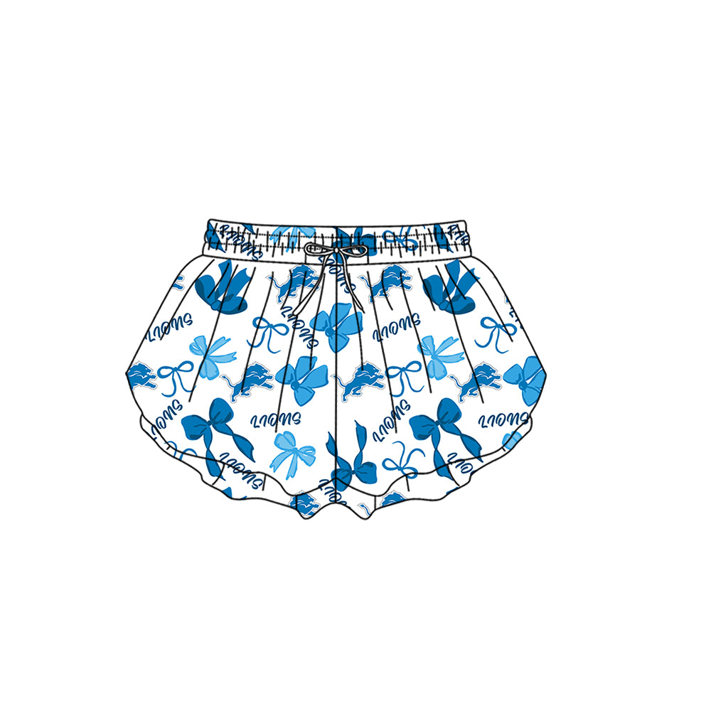 ( Moq 5 Each Style ) Baby Girls Toddler Lions Bows Team Sibling Shorts Dresses Set Summer Clothes