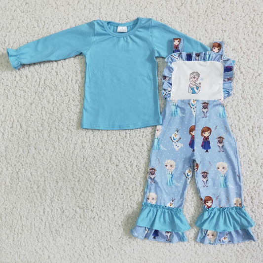 Promotion 6 A17-28 Baby Girl Princess Overalls Blue Outfit