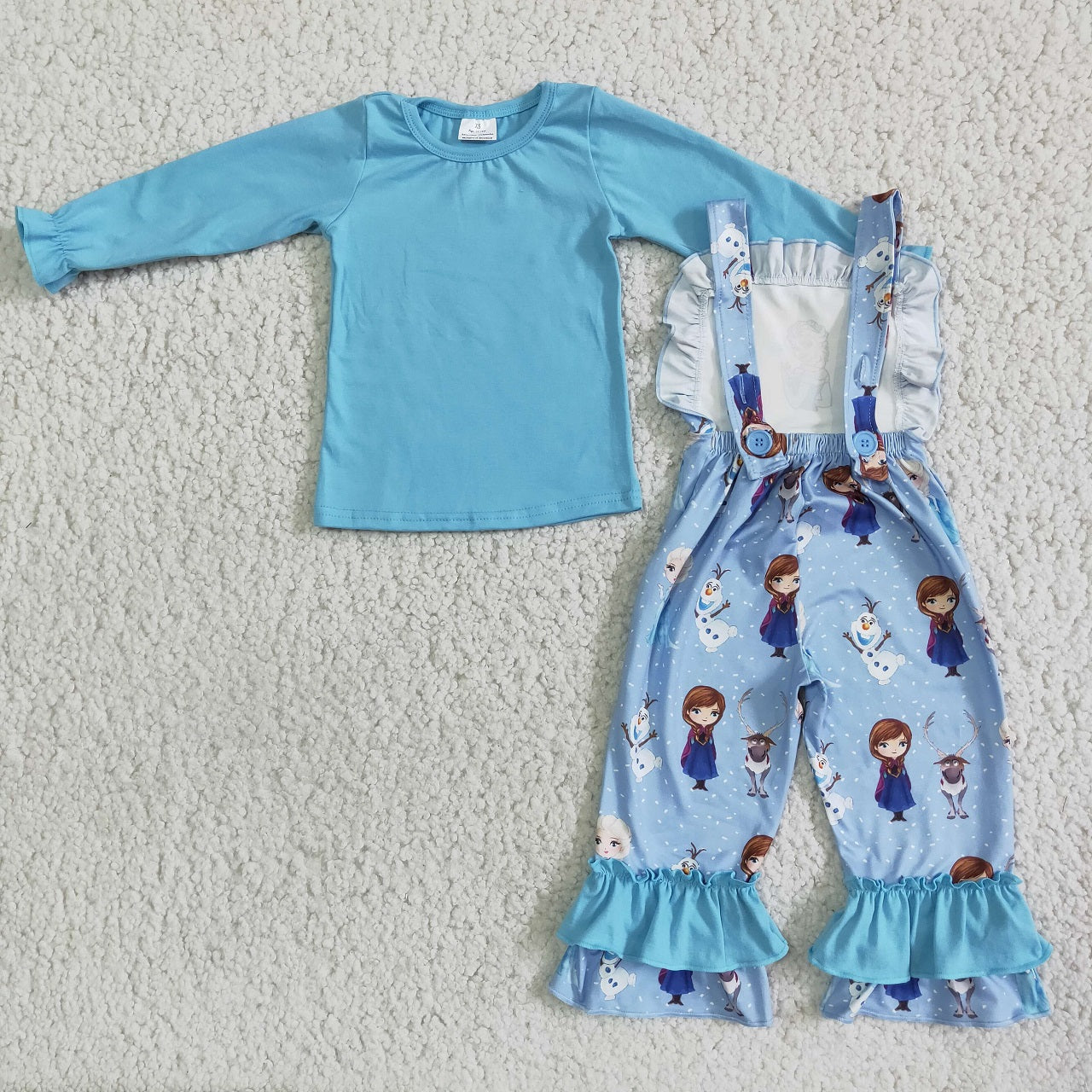 Promotion 6 A17-28 Baby Girl Princess Overalls Blue Outfit