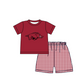 ( Moq 5 ) Baby Boys Toddler Short Sleeves Pig Shirt Plaid Shorts Team Summer Set