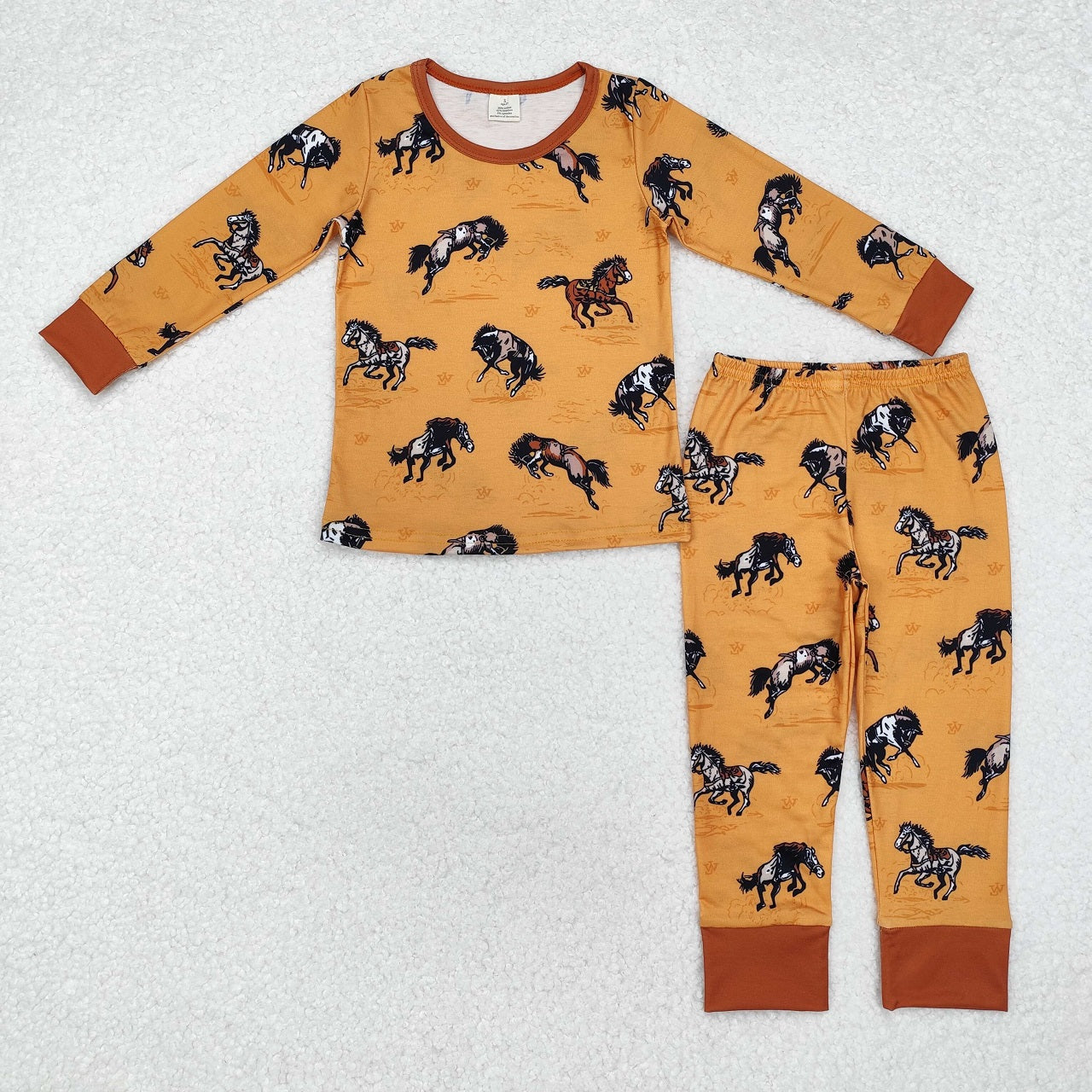 Baby Boy Infant Long Sleeves Western Horse Zipper Bamboo Romper