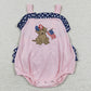 Baby Boy Girl 4th Of July Embroidery Dogs Sibling Summer Shorts Sets