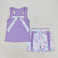 Baby Girl Sleeveless Bow Tops Floral Shorts Summer Set