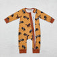 Baby Boy Infant Long Sleeves Western Horse Zipper Bamboo Romper