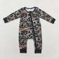 Sibling Boys Infant Long Sleeves Camo Bamboo Zipper Sleeper Romper Clothes RTS