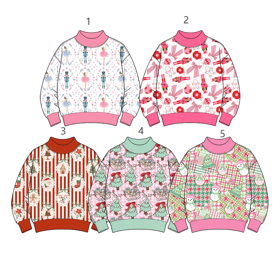 ( Moq 5 Each Style ) Sibling Baby Girls Kids Long Sleeves Christmas Shirts Tops Clothes