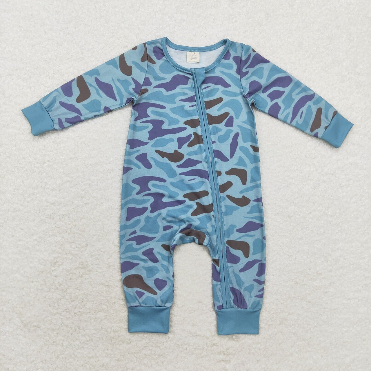Sibling Boys Infant Long Sleeves Camo Bamboo Zipper Sleeper Romper Clothes RTS