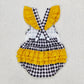 baby girl short sleeves lineman checkered ruffle bubble romper