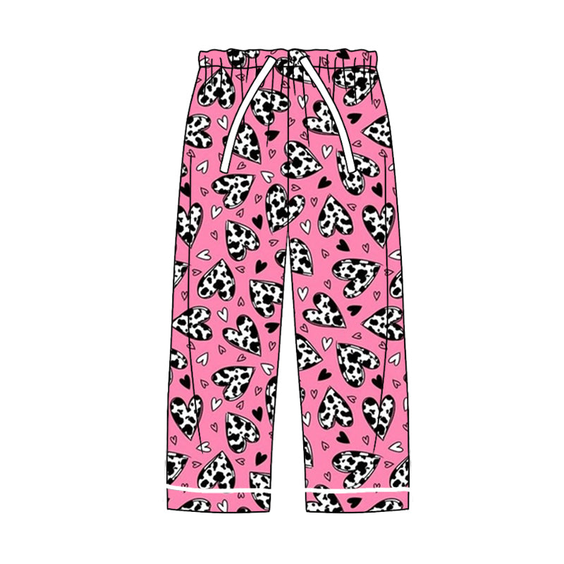 Adult Women Western Hearts Pink Pajamas Pants