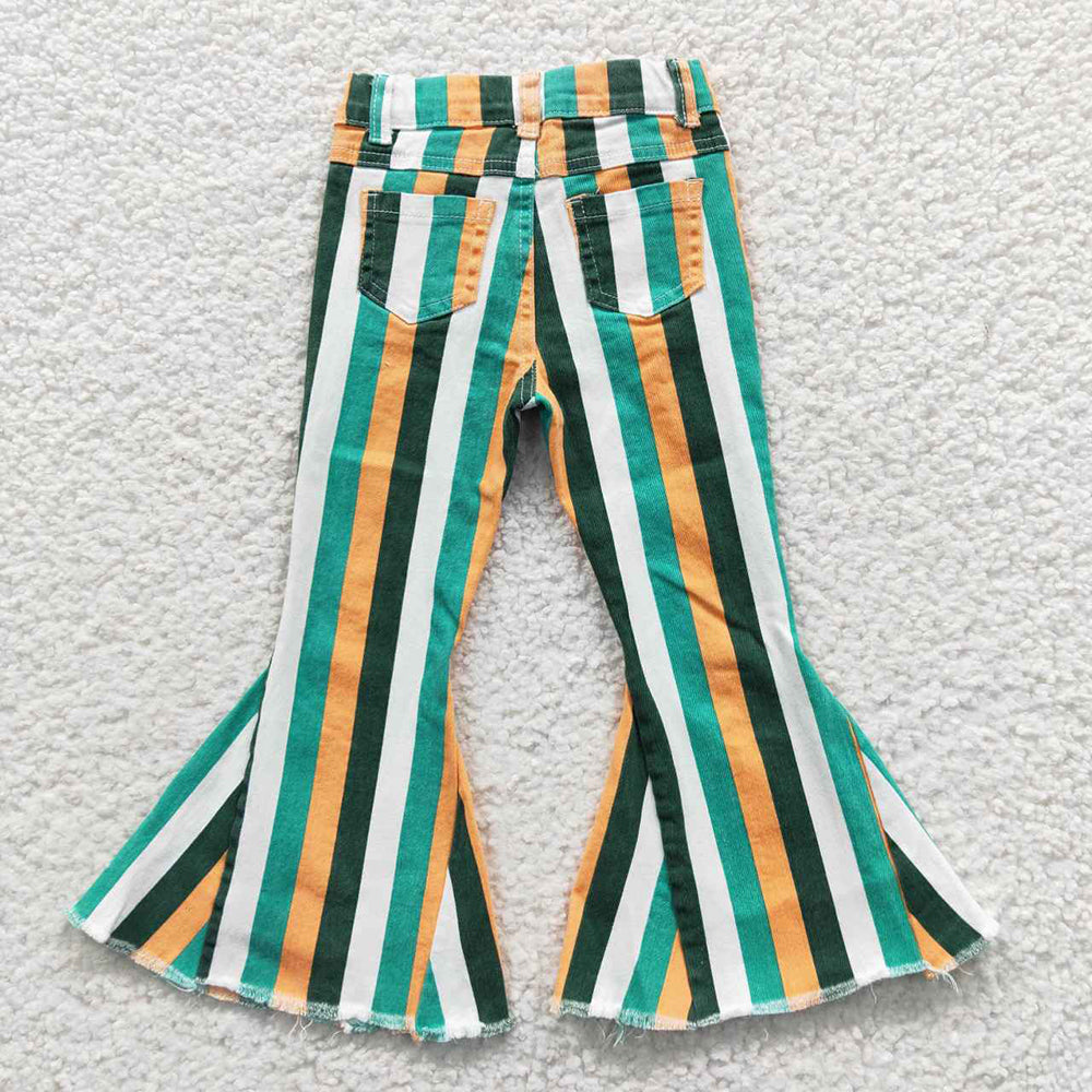 P0131 Baby Kids Striped Denim Pants Jeans