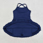 Baby Girl Navy Blue Athletic Active Wear Knee Length Yoga Dress