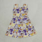 Baby Girls Kids Sleeveless Tigers Bows Football Yoga Team Knee Length Dress RTS