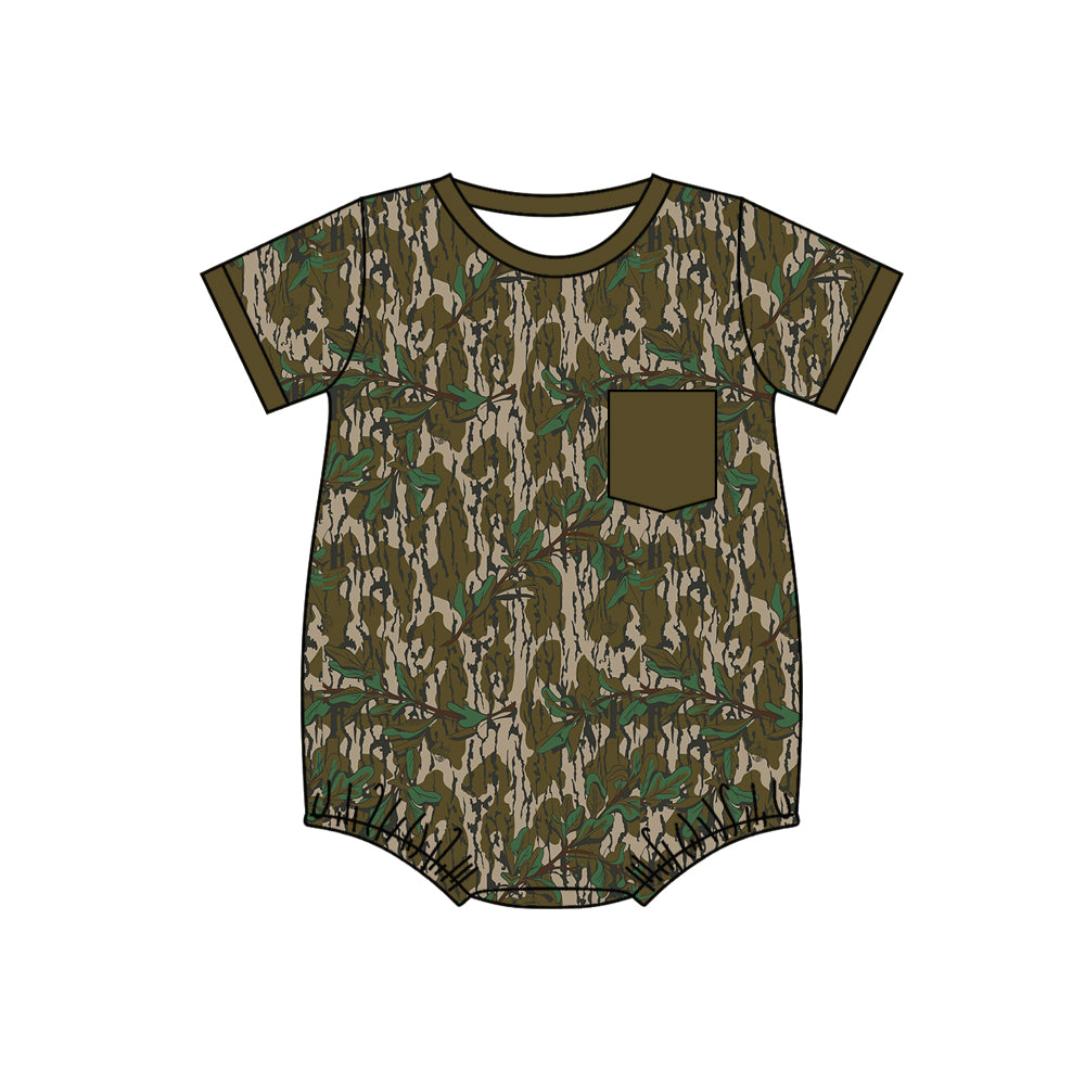 Baby Boy Short Sleeves Camo Bubble Romper Moq 5