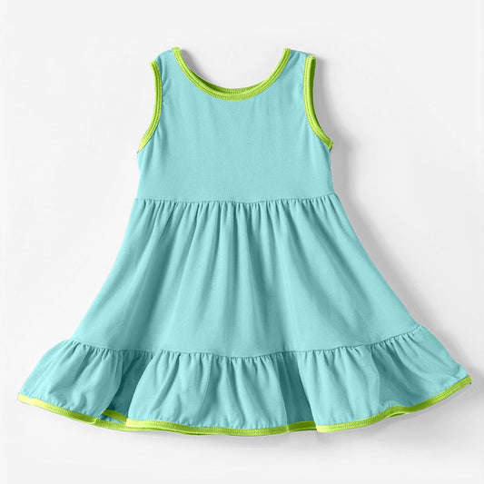 Moq 3 Pre-order GSD0657 Baby Girl Blue Sleeveless Dress