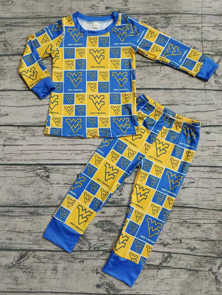 Baby Girl Blue Short Sleeves WV Shirt Bell Pants Team Set