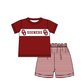 ( Moq 5 Each Style ) Baby Boys Girls Short Sleeves Team Sibling Red Romper Dress Set