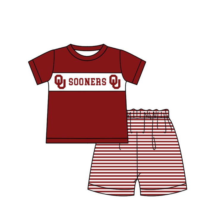 ( Moq 5 Each Style ) Baby Boys Girls Short Sleeves Team Sibling Red Romper Dress Set