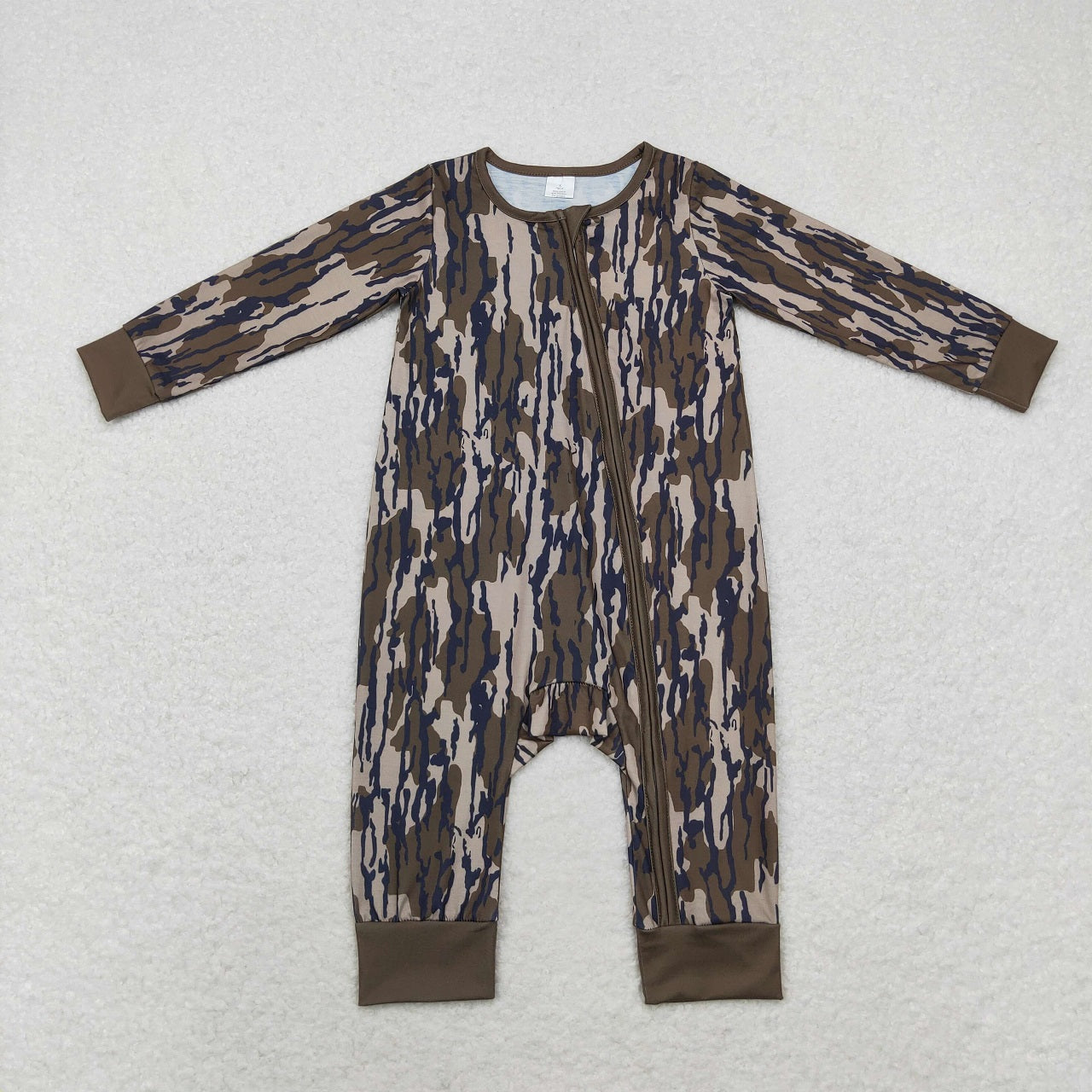 Sibling Boys Infant Long Sleeves Camo Bamboo Zipper Sleeper Romper Clothes RTS