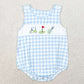 Baby Boy Infant Golf Blue Checkered Sleeveless Bubble Romper