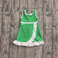 ( No moq ) Preorder Baby Girls Kids Sleeveless Shorts Scallop Green Dress Yoga Active Clothes