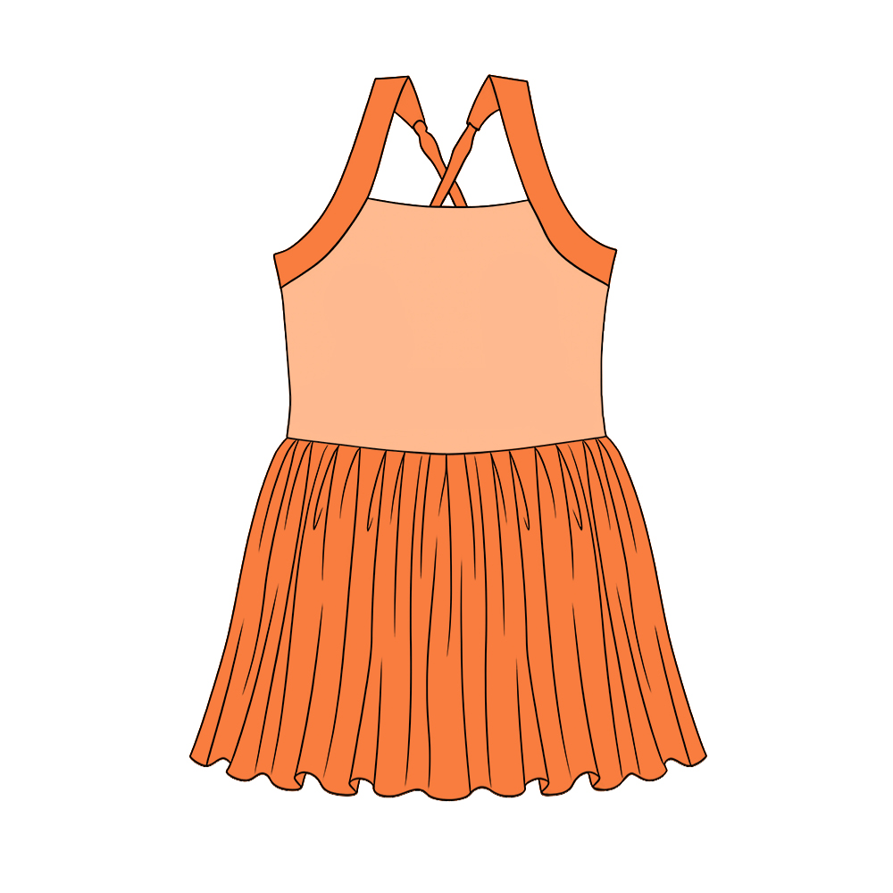 ( Moq 5 ) Preorder GSD3983 Baby Girls Kids Sleeveless Princess Yoga Active Knee Length Dress