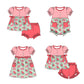 Baby Girl Short Sleeves Watermelon Plaid Sibling Romper Dress Clothes Set ( Moq 5 Each Design )11.21