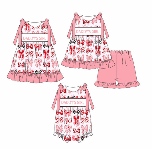 Baby Kids Bows Daddy's Girl Pink Sibling Romper Dress Set ( Moq 5 Each Style ) 2.18