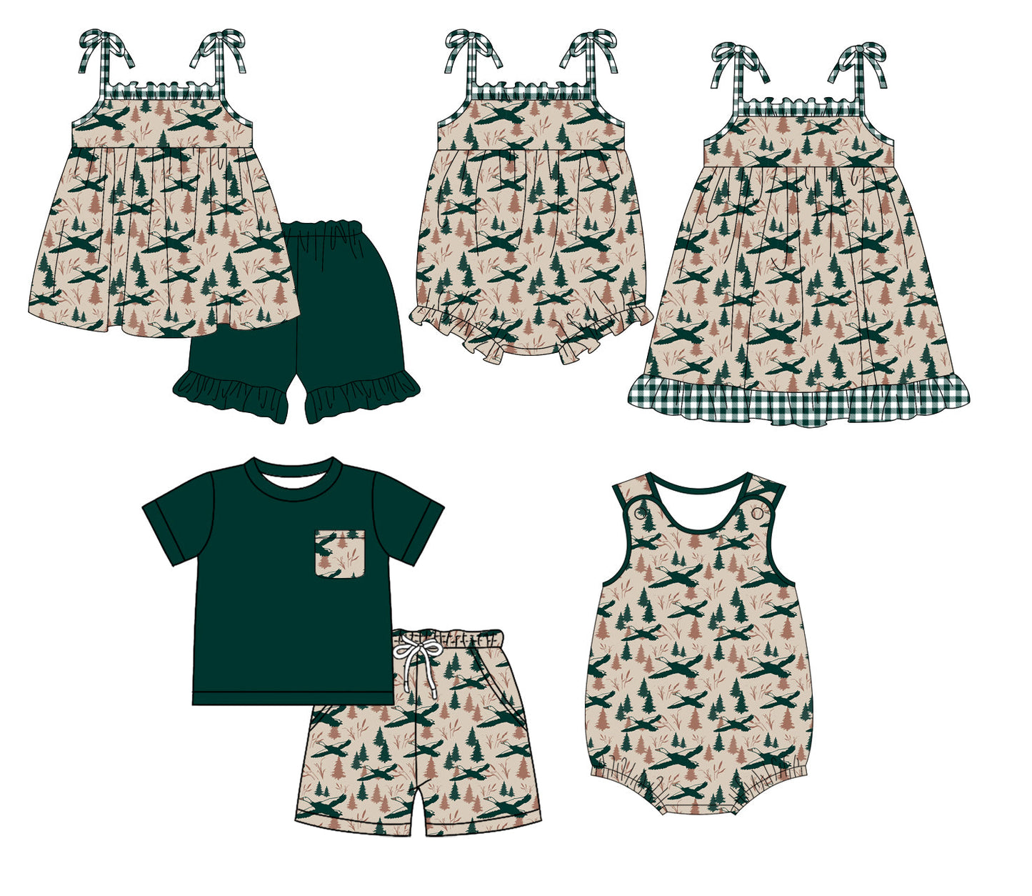 Baby Boy Girl Planes Sibling Romper Dress Set ( Moq 5 Each Style ) 1.14