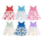 ( Moq 5 Each Style ) Baby Girl Short Sleeves Bows Sibling Dress 3.24