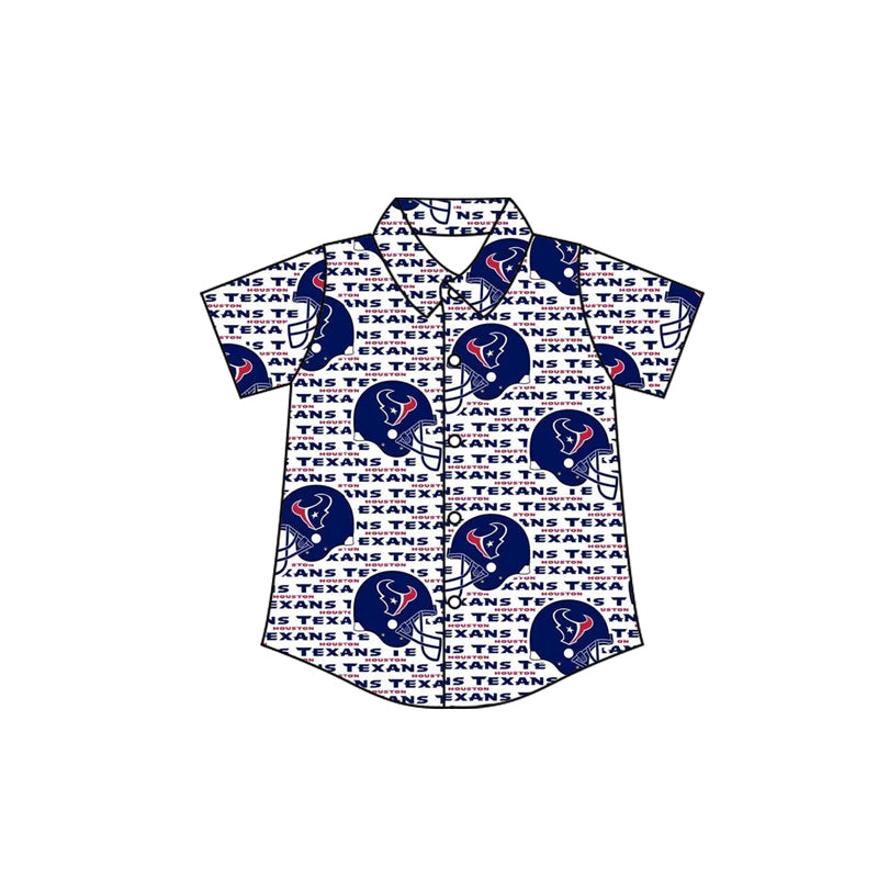 Baby Boy Short Sleeves Cow Team Buttons Shirt Tops Moq 5
