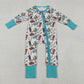 Baby Boys Long Sleeves Boots Cactus Cowboy Zipper Footie Sleeper Romper RTS