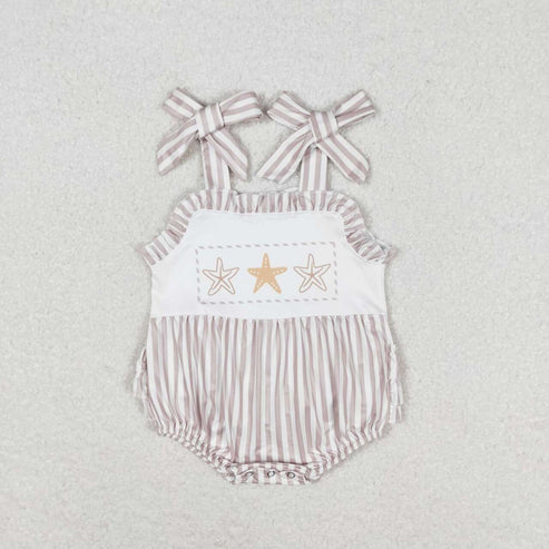 Baby Boy Girl Sibling Star Fish Stripes Dress Romper Set