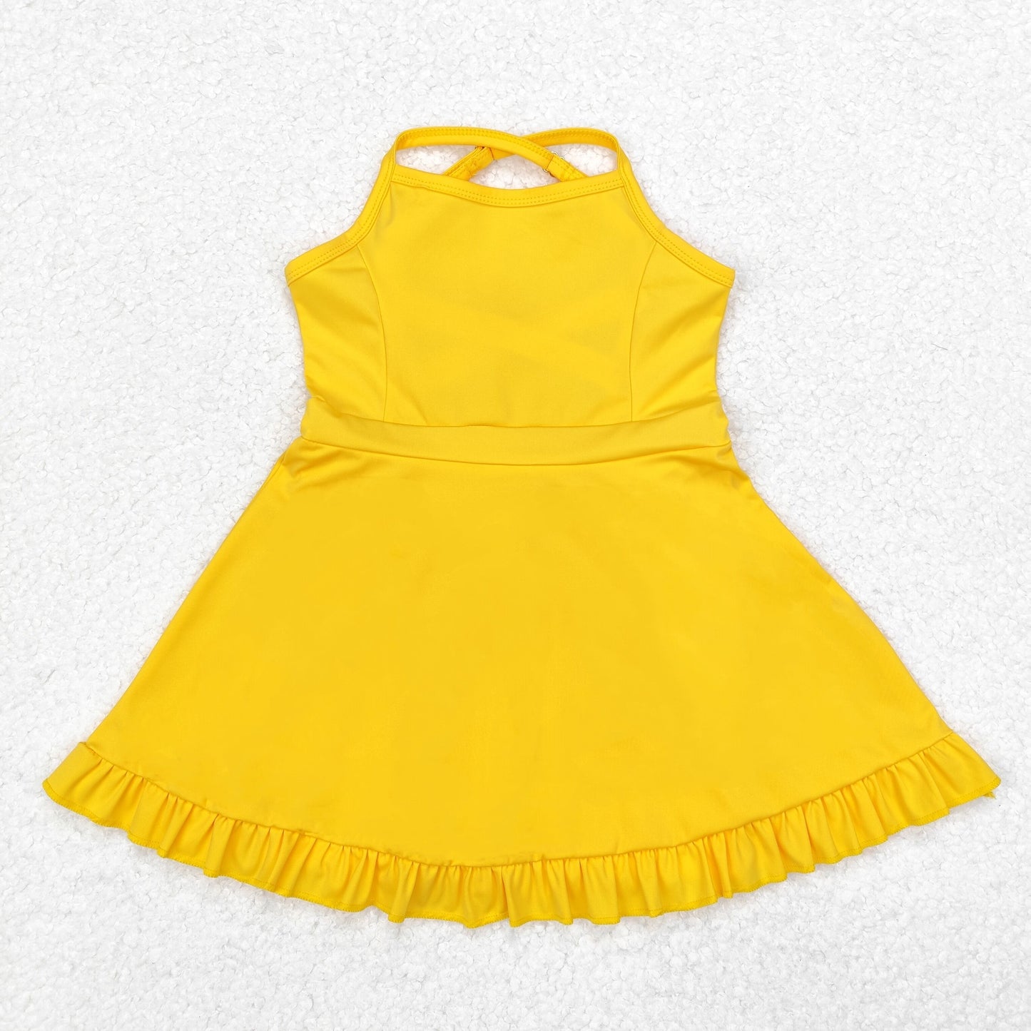 Baby Girl Yellow Yoga Sports With Shorts Dress