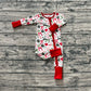 Baby Kids Girl Long Sleeves Red Green Bows Zipper Pants Romper RTS