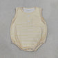 Sibling Baby Boy Infant Sleeveless Plaid Pockets Summer Bubble Rompers Clothes RTS
