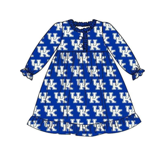 Baby Girl Blue Long Sleeves Team Dress