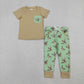 Boy Kids Short Sleeves Shirt Ducks Pockets Pants Clothes Set RTS