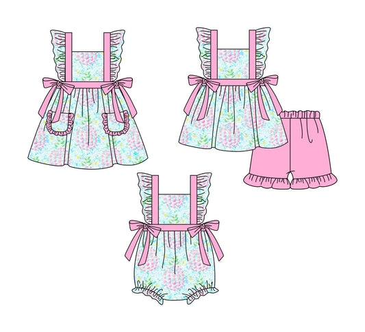 Baby Girl Pineapples Flower Sibling Romper Dress Set ( Moq 5 Each Style ) 1.7