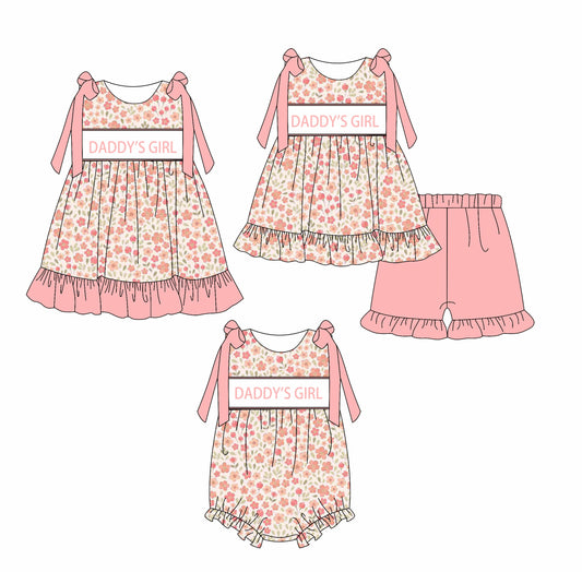 Baby Kids Flower Bows Daddy's Girl Sibling Romper Dress Set ( Moq 5 Each Style ) 2.18